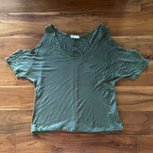 Florencia Arias cold shoulder green top -size S